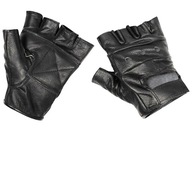 Luxusné kožené rukavice bez prstov čierne S