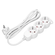 3-cestný predlžovací kábel 2P+Z (Schuko) 5m 3x1,0mm² 10A biely Orno 3-cestný predlžovací kábel 2P+Z (Schuko) 5m 3x1,0mm² 10A biely Orno