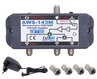 Anténny zosilňovač 3 TV AWS-143M DVB-T2 + zdroj