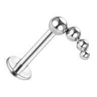Piercingová náušnica Helix Labret strieborná so 4 lalokmi TYTAN 1,2/6 Piercingová náušnica Helix Labret strieborná so 4 lalokmi TYTAN 1,2/6
