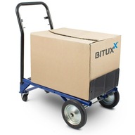 Skladový vozík Bituxx s otočnými kolesami, vozík 2 v 1, frézka, nosnosť: 80 kg
