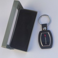 Kožená a kovová kľúčenka AMG Mercedes - hlaveň - čierna