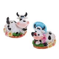 2 x miniatúrne figúrky kráv Záhradná dekorácia