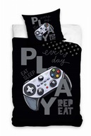 Chlapčenské bavlnené obliečky 140x200 podložka game black joystick hrať hru Chlapčenské bavlnené obliečky 140x200 podložka game black joystick hrať hru