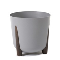 Lamela FRIDA kvetináč, priemer 26 cm, v 25,3 cm, farba eko dreva, ŠEDÁ Lamela FRIDA kvetináč, priemer 26 cm, v 25,3 cm, farba eko dreva, ŠEDÁ