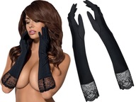 Čierne rukavice Obsessive Miamor Lace