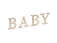 Stolová dekorácia s nápisom Baby, drevená Baby shower