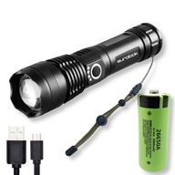 Výkonná LED XHP50 vojenská taktická baterka ZOOM Výkonná LED XHP50 vojenská taktická baterka ZOOM