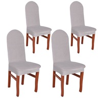 okrúhle poťahy na stoličky, elastický zamat TESS, 4 ks, svetlosivé okrúhle poťahy na stoličky, elastický zamat TESS, 4 ks, svetlosivé
