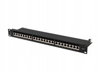 Patch panel Lanberg 19 24xRJ45 1U čierna kat.7 obrazovka Patch panel Lanberg 19 24xRJ45 1U čierna kat.7 obrazovka