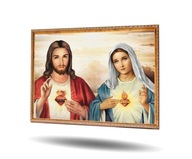 Zarámovaný obraz Srdce Ježišovo Srdce Panny Márie 50x70 cm