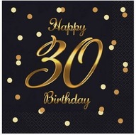 Čierne obrúsky B&C Happy 30 Birthday