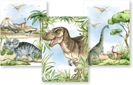 Sada 3 ks plagátov A4 Dinosaury T-REX Sada 3 ks plagátov A4 Dinosaury T-REX