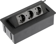 SOFT stolový predlžovací kábel 3x schuko black GTV SOFT stolový predlžovací kábel 3x schuko black GTV
