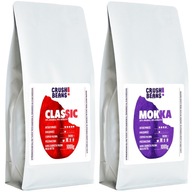 Kávové zrná 2kg CLASSIC+MOKKA Drvené zrná MIX Kávové zrná 2kg CLASSIC+MOKKA Drvené zrná MIX