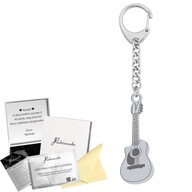 Strieborná kľúčenka na gitaru s gravírovaním 925 pre kľúče Darčekový gadget WISHES Strieborná kľúčenka na gitaru s gravírovaním 925 pre kľúče Darčekový gadget WISHES