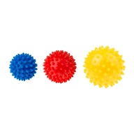 TULLO Senzorické loptičky pre bábätká 3 ks žltá/modrá/červená