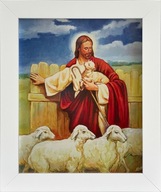 OBRAZ 30x25 BIELY RÁM JEŽIŠ Dobrý pastier OBRAZ 30x25 BIELY RÁM JEŽIŠ Dobrý pastier