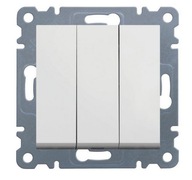 Hager LUMINA 3-kľúčový vypínač, 3-pólový, biely WL0070 Hager LUMINA 3-kľúčový vypínač, 3-pólový, biely WL0070
