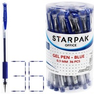 36x ŠKOLSKÉ PÍSOMNÉ AUTOMATICKÉ GÉLOVÉ MODRÁ GRIP 0,5 mm STARPAK