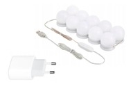 LED ZRKADLOVÉ LAMPY lepené, 10ks NASTAVENIE JASU + SIEŤOVÝ ADAPTÉR LED ZRKADLOVÉ LAMPY lepené, 10ks NASTAVENIE JASU + SIEŤOVÝ ADAPTÉR