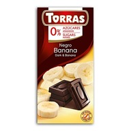 Horká čokoláda banán bez cukru 75g Torras