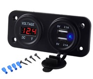 NABÍJAČKA VOLTMETERA DO AUTO 2x USB 2A PANEL 2v1 NABÍJAČKA VOLTMETERA DO AUTO 2x USB 2A PANEL 2v1