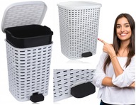 PEVNÝ KOŠÍK NA PRÁDLO S PEDÁLOM, XL, Biely, 26L PEVNÝ KOŠÍK NA PRÁDLO S PEDÁLOM, XL, Biely, 26L