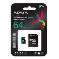 ADATA 64 GB micro SD XC CL10 UHS U3 A2 V30 100 MB