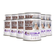 SET Monoproteínové vlhké krmivo pre dospelých psov Duck Raw Paleo 12x800g