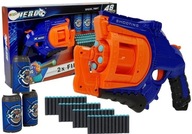 Pištoľ na penové náboje 48 kusov Rotary Magazine Blue and Orange
