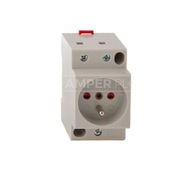 Modulárna zásuvka 2P+Z 16A 250V s uzávermi na lištu Z-SD230-BS 266876 Modulárna zásuvka 2P+Z 16A 250V s uzávermi na lištu Z-SD230-BS 266876
