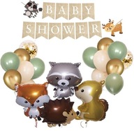 Woodland BALOONS, lesné zvieratká do BABY SHOWER Woodland BALOONS, lesné zvieratká do BABY SHOWER