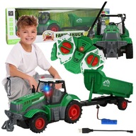 VEĽKÝ OVLÁDANÝ TRAKTOR S PRÍVESOM SADA RC TRAKTORA NA DIAĽKU 42cm MALÝ FARMÁR VEĽKÝ OVLÁDANÝ TRAKTOR S PRÍVESOM SADA RC TRAKTORA NA DIAĽKU 42cm MALÝ FARMÁR