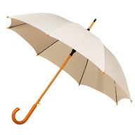 Automatický dáždnik s drevenou rukoväťou, ecru