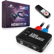KVM prepínač USB + HDMI 2/1 Spacetronik SPH-KVM21
