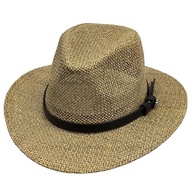 pánsky slamený klobúk FEDORA Borsalino letný opaľovací krém slamka 59cm
