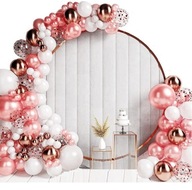 BALÓNKY mašľová girlanda CHROME rose gold 120 ks BALÓNKY mašľová girlanda CHROME rose gold 120 ks