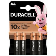Alkalické batérie Duracell typu AA 4 kusy