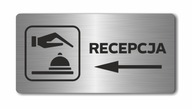 RECEPCIA šípka doľava | Doska z nehrdzavejúcej ocele RECEPCIA šípka doľava | Doska z nehrdzavejúcej ocele