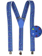 Modré traky s farebnými bodkami unisex X29