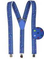 Modré traky s farebnými bodkami unisex X29 Modré traky s farebnými bodkami unisex X29