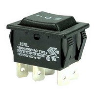 Kolískový vypínač ON-OFF-ON 16A 250V C1570ALBB Kolískový vypínač ON-OFF-ON 16A 250V C1570ALBB