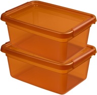 Boxy 2 plastové nádoby do domácnosti s vekom na hračky Moxom 12,5 l