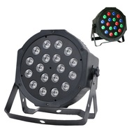 DISCO SPOTLIGHT FAREBNÝ LED LAMPA PLOCHÁ 18x1W RGB