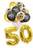 BALÓNY 50th BIRTHDAY BALOONS Sada päťdesiat zlatých čiernych konfetových balónov BALÓNY 50th BIRTHDAY BALOONS Sada päťdesiat zlatých čiernych konfetových balónov
