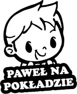 Nálepka PAWEŁ IN THE CAR do auta 18x15 farieb Nálepka PAWEŁ IN THE CAR do auta 18x15 farieb