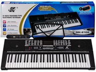 Klávesnica Klavírny organ 61 kláves napájací zdroj MK-2102 na učenie MP3 stojan!