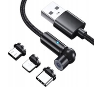 MicroUSB USB-C Lightning USB kábel 360 stupňový 2m MicroUSB USB-C Lightning USB kábel 360 stupňový 2m