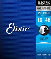 Elixir 12050 Polyweb struny 10-46 strún pre elektrickú gitaru Elixir 12050 Polyweb struny 10-46 strún pre elektrickú gitaru